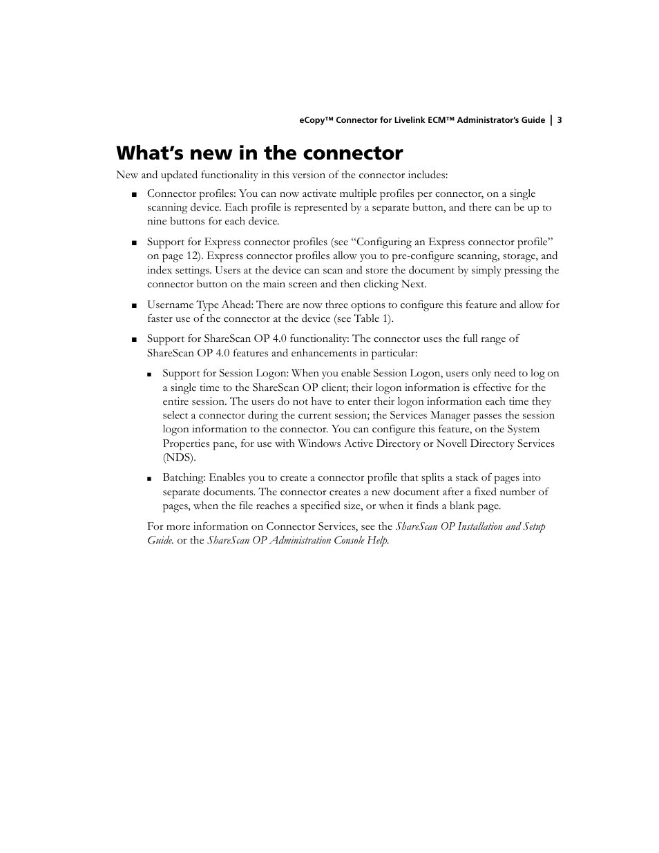 What’s new in the connector | Konica Minolta eCopy User Manual | Page 7 / 26