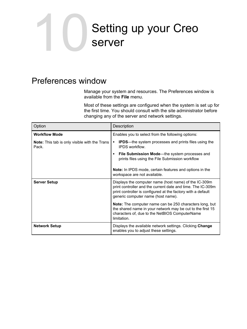 Setting up your creo server, Preferences window | Konica Minolta bizhub PRESS 1250 User Manual | Page 147 / 200