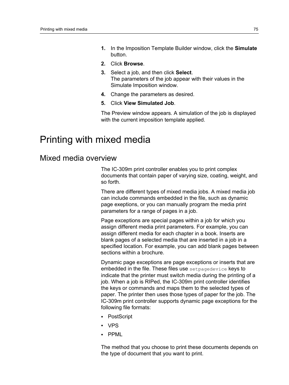 Printing with mixed media, Mixed media overview | Konica Minolta bizhub PRESS 1250 User Manual | Page 83 / 200