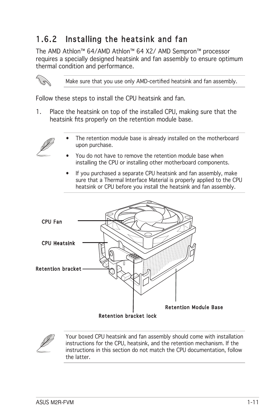 2 installing the heatsink and fan | Asus M2R-FVM User Manual | Page 23 / 72