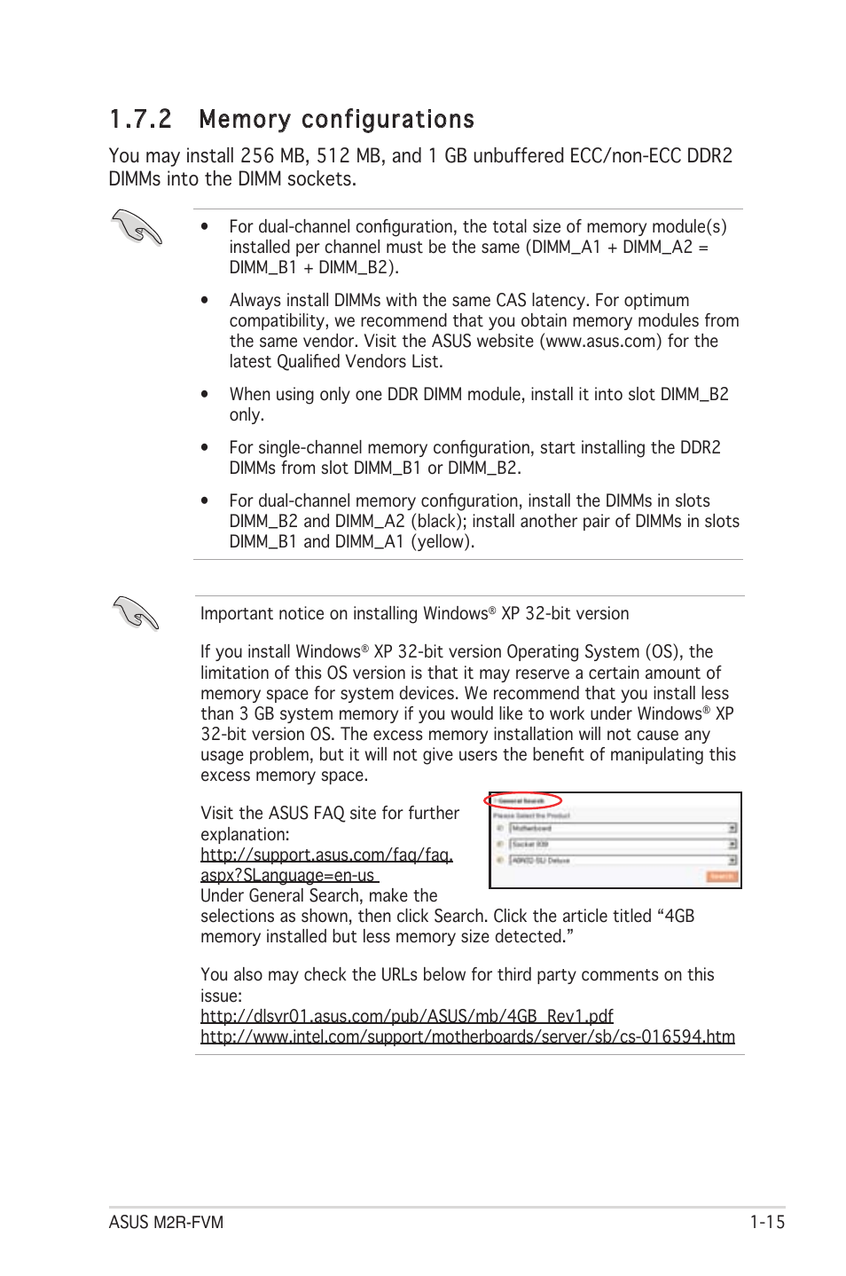 2 memory configurations | Asus M2R-FVM User Manual | Page 27 / 72