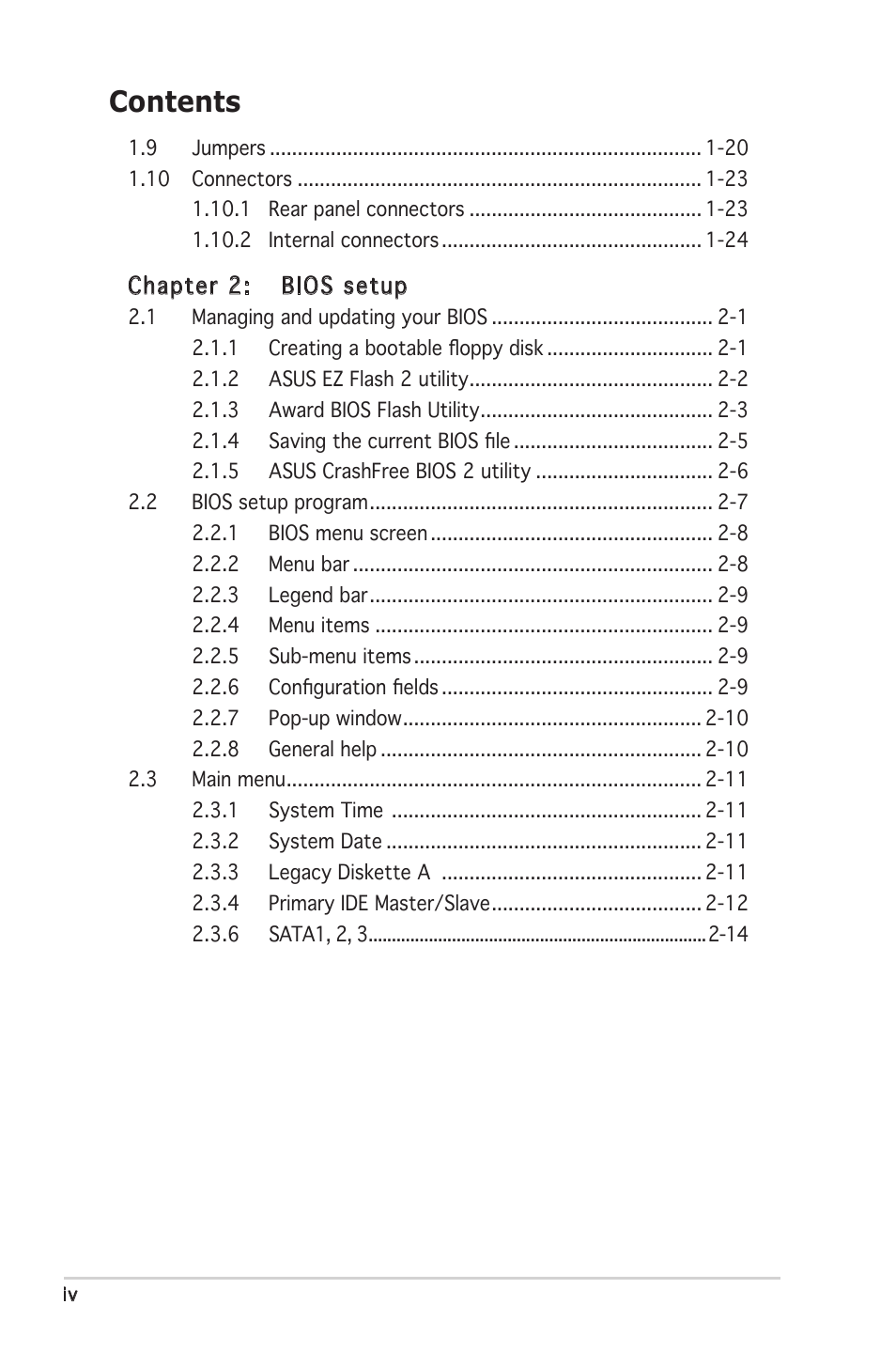 Asus M2R-FVM User Manual | Page 4 / 72