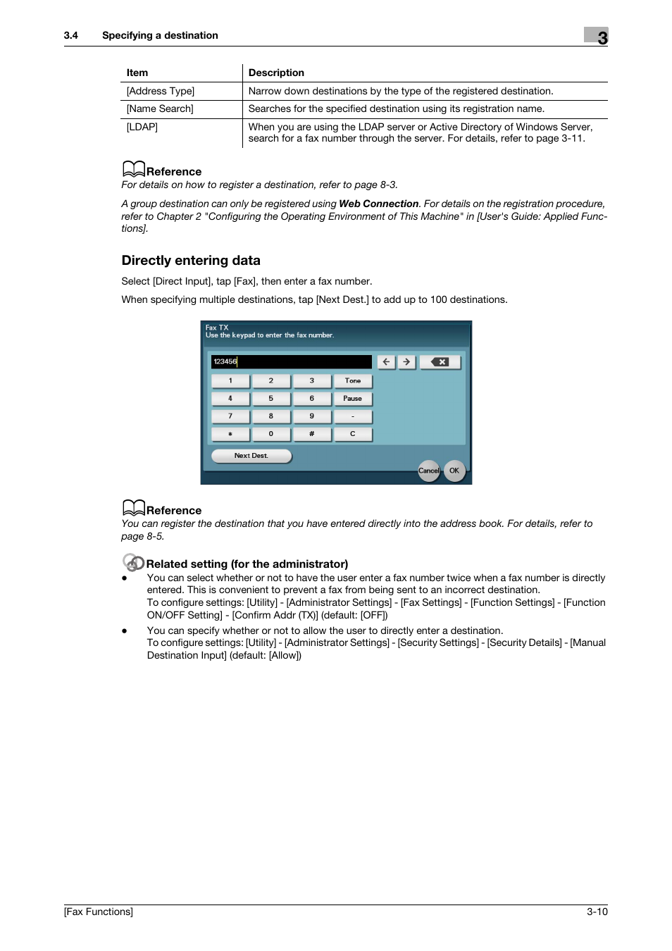 Directly entering data, Directly entering data -10 | Konica Minolta bizhub C3350 User Manual | Page 21 / 69