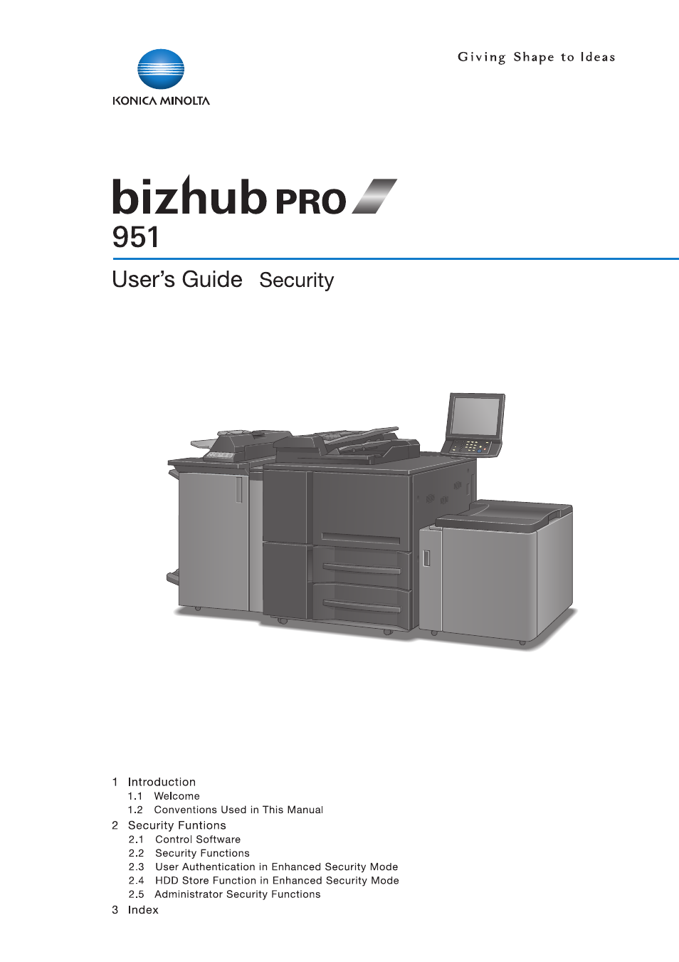 Konica Minolta bizhub PRO 951 User Manual | 76 pages