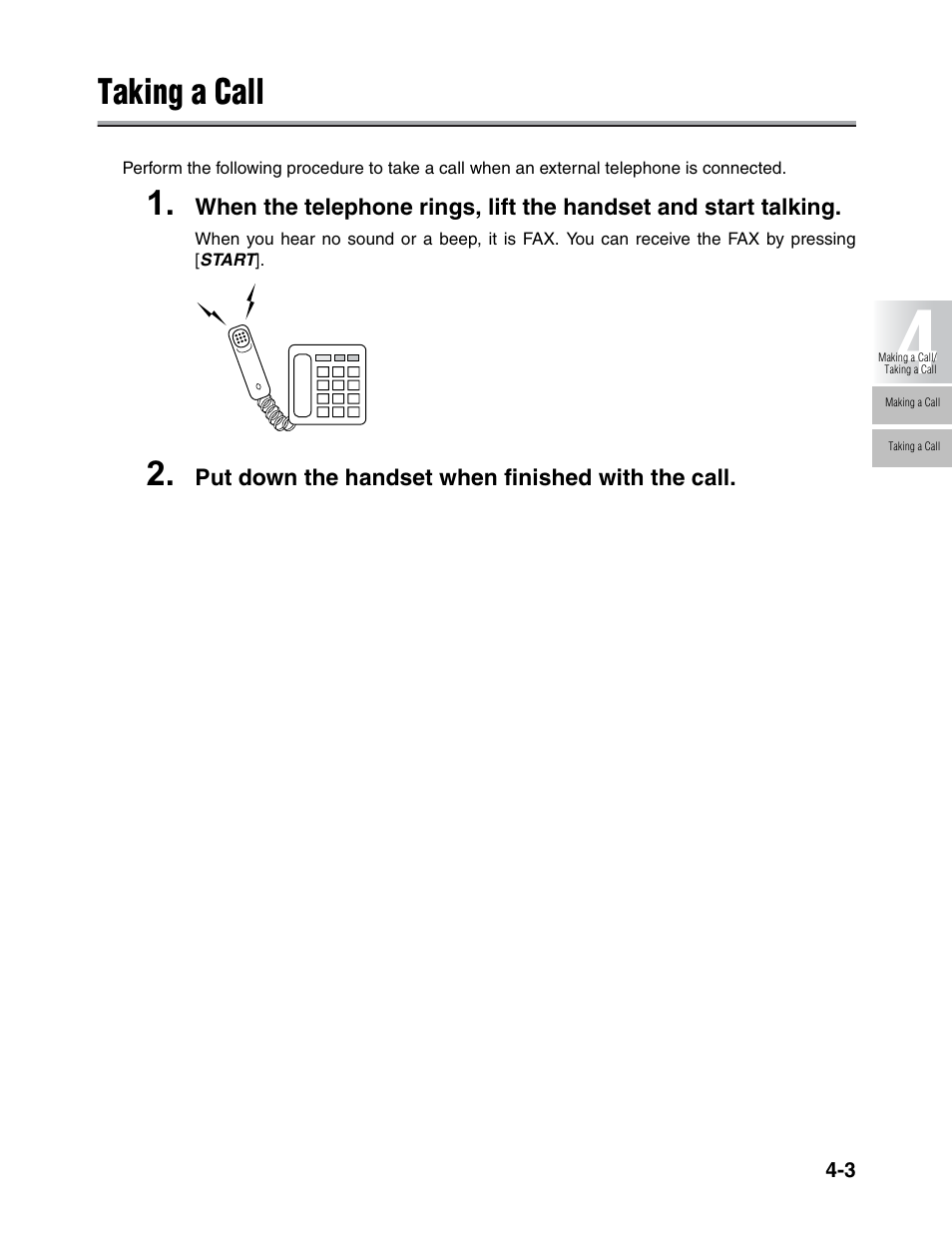 Taking a call | Konica Minolta FK-102 User Manual | Page 108 / 329