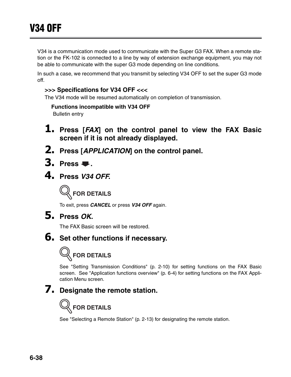 V34 off | Konica Minolta FK-102 User Manual | Page 149 / 329