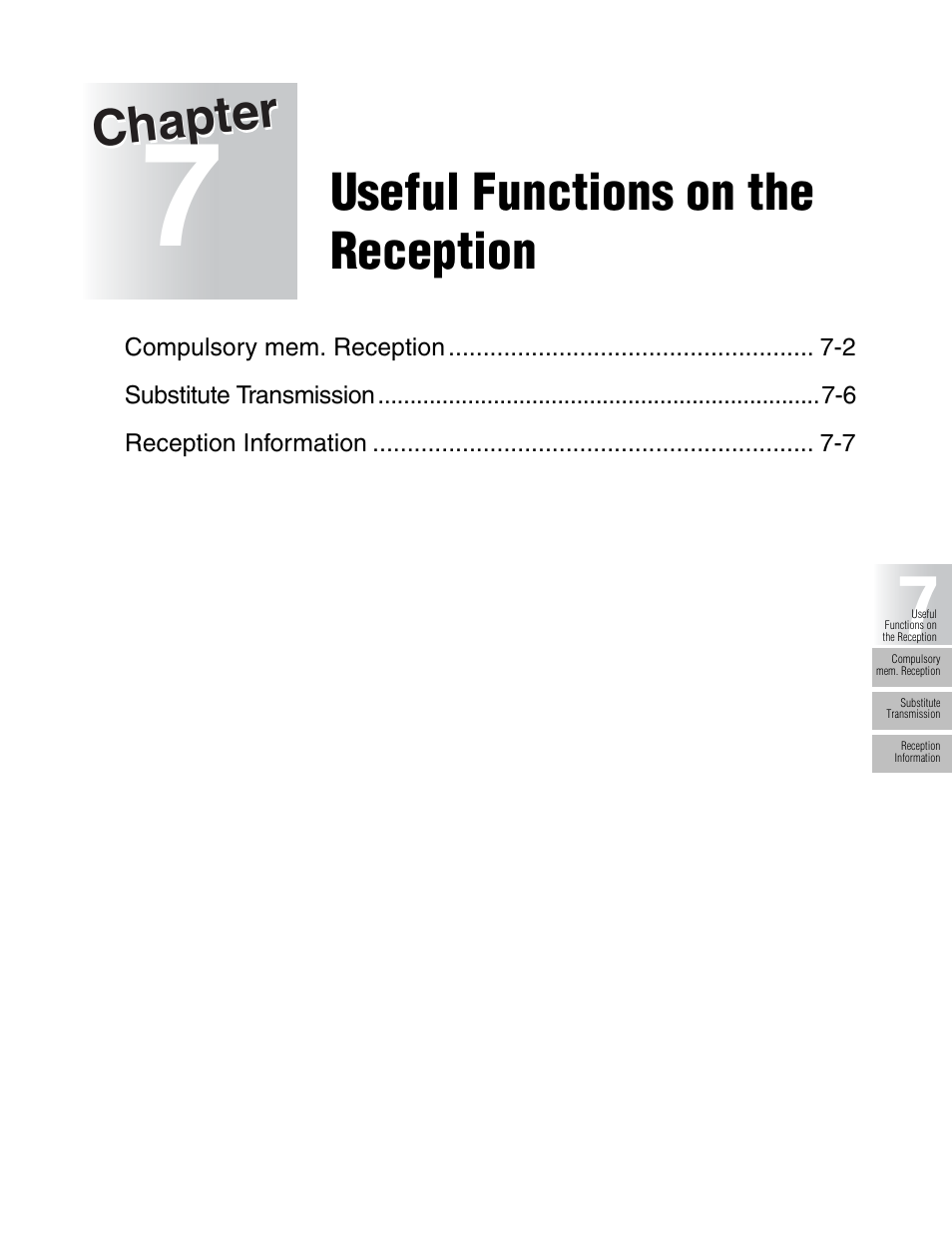 Chapter, Useful functions on the reception | Konica Minolta FK-102 User Manual | Page 158 / 329