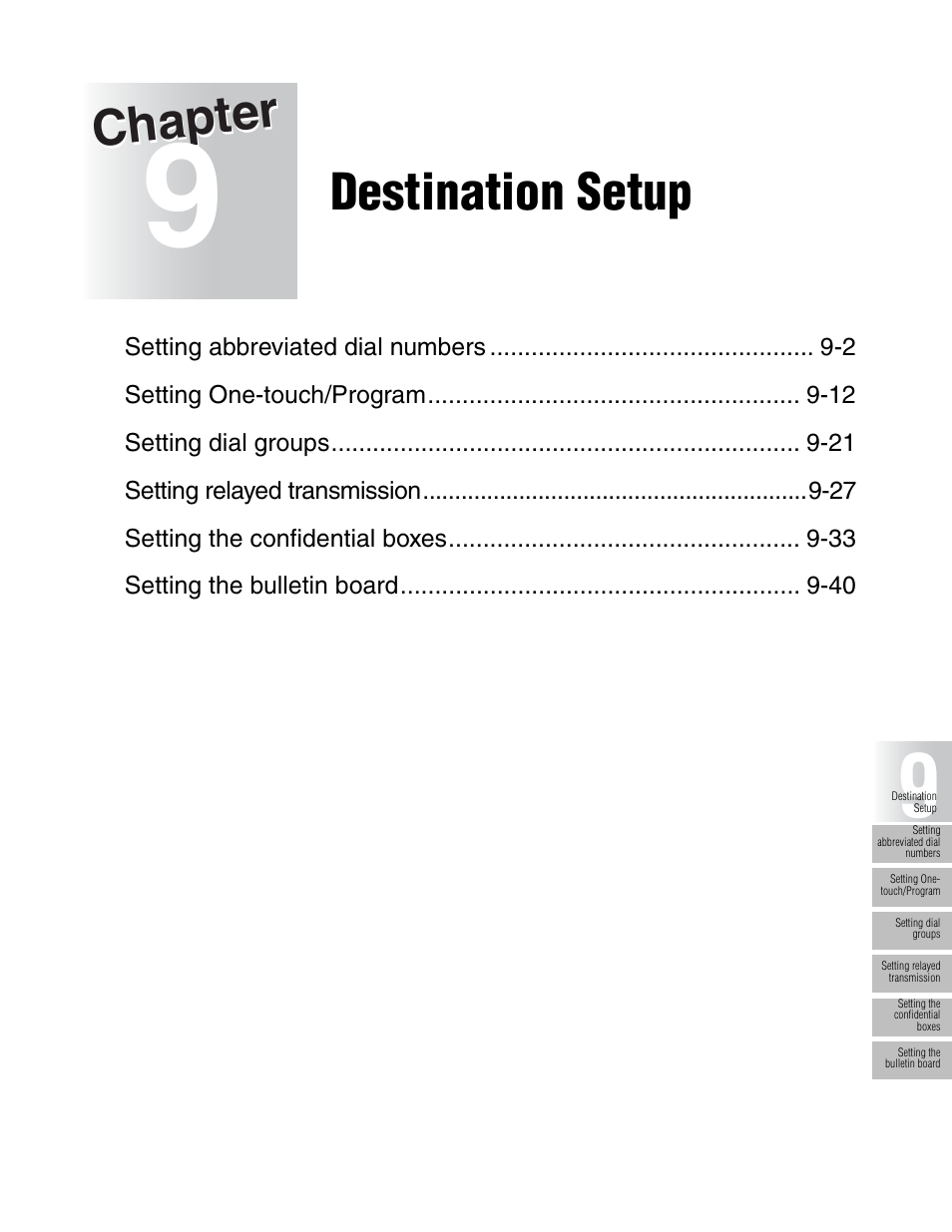 Chapter, Destination setup | Konica Minolta FK-102 User Manual | Page 179 / 329