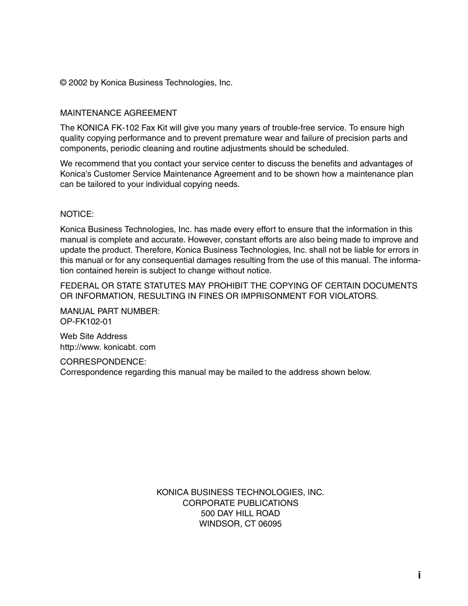 Konica Minolta FK-102 User Manual | Page 2 / 329