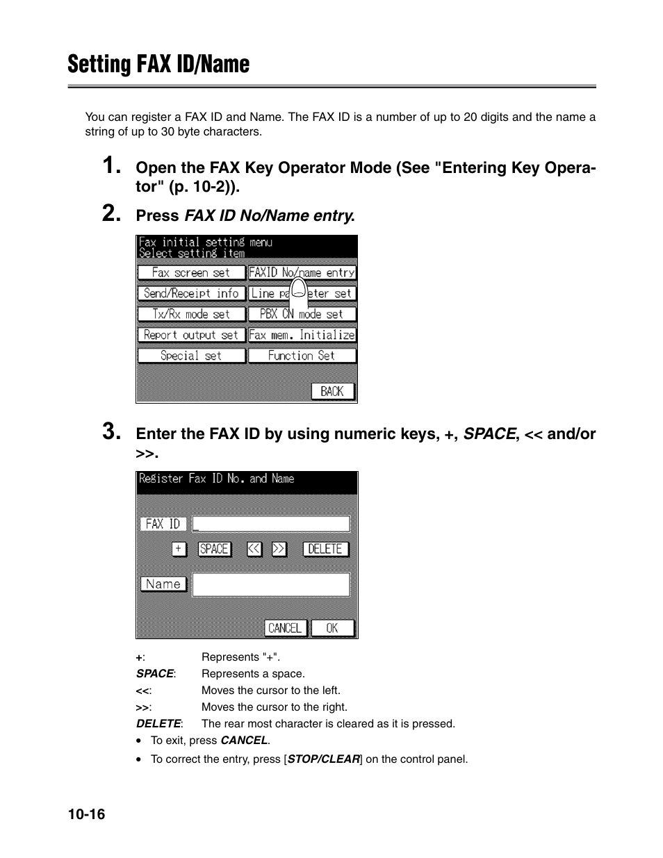 Setting fax id/name | Konica Minolta FK-102 User Manual | Page 238 / 329