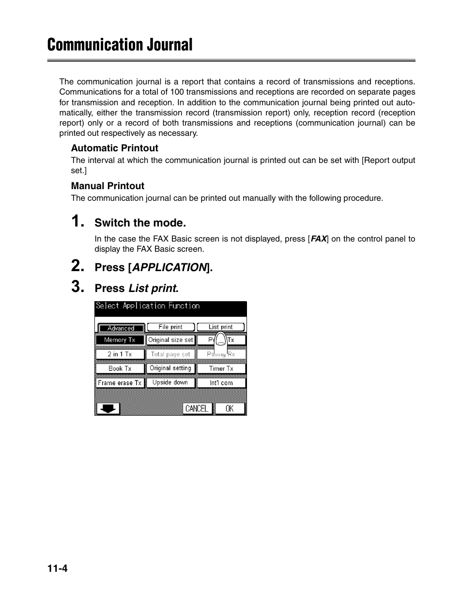 Communication journal | Konica Minolta FK-102 User Manual | Page 278 / 329