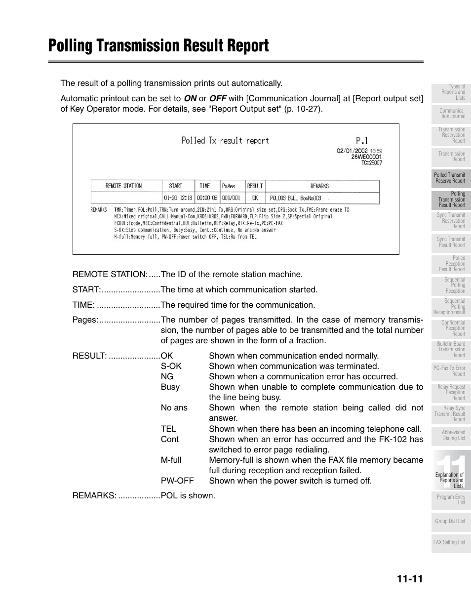 Polling transmission result report | Konica Minolta FK-102 User Manual | Page 285 / 329