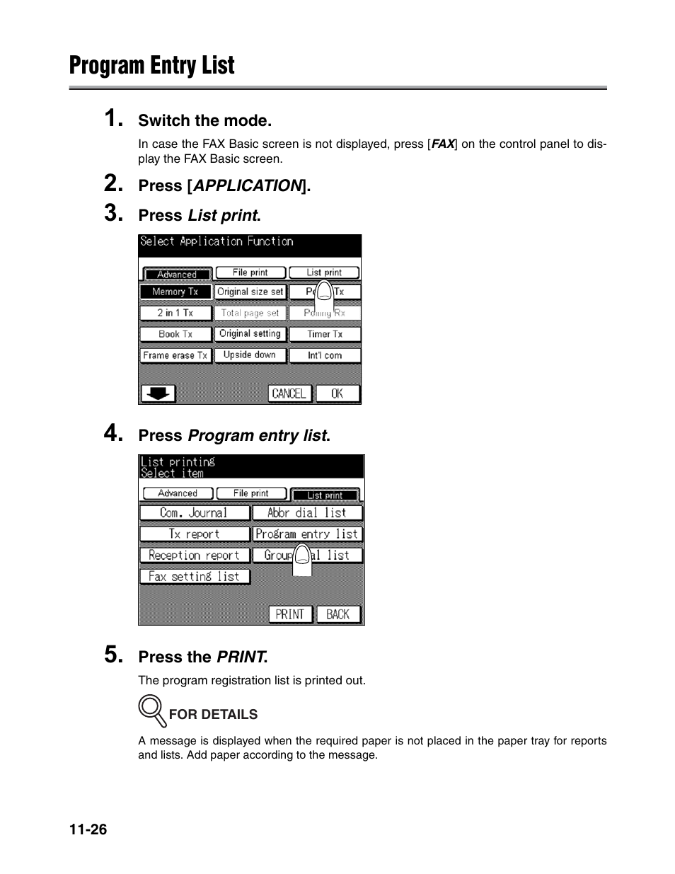 Program entry list 1 | Konica Minolta FK-102 User Manual | Page 300 / 329