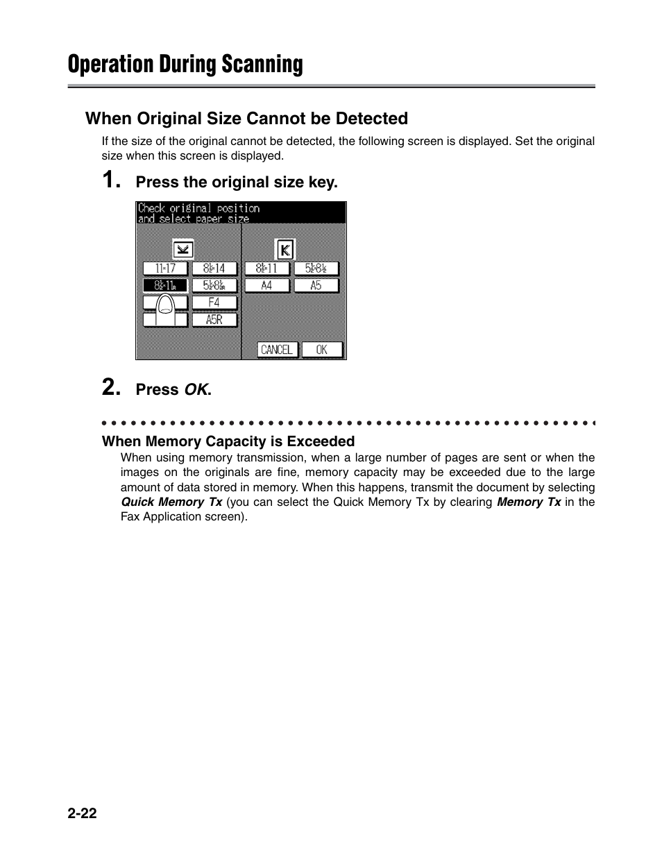 Operation during scanning | Konica Minolta FK-102 User Manual | Page 60 / 329