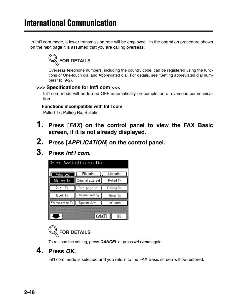 International communication | Konica Minolta FK-102 User Manual | Page 86 / 329