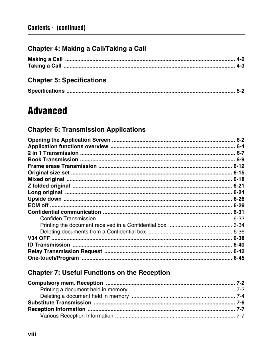 Advanced | Konica Minolta FK-102 User Manual | Page 9 / 329