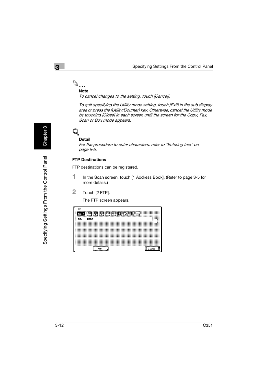 Ftp destinations, Ftp destinations -12 | Konica Minolta BIZHUB C351 User Manual | Page 123 / 396