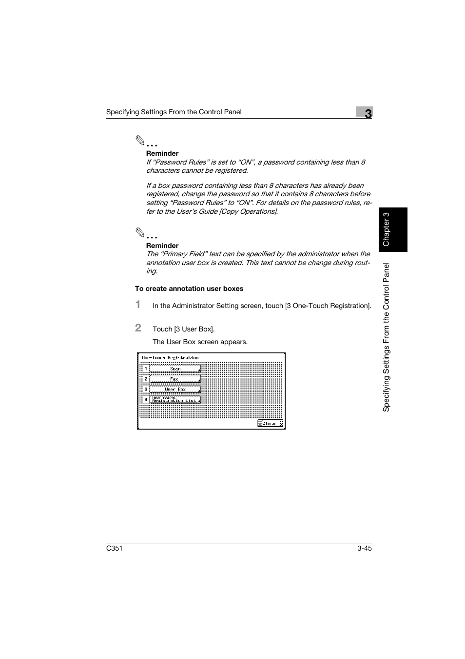 To create annotation user boxes, To create annotation user boxes -45 | Konica Minolta BIZHUB C351 User Manual | Page 156 / 396