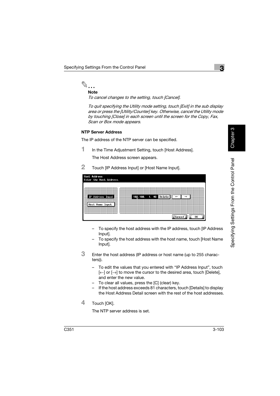 Ntp server address, Ntp server address -103 | Konica Minolta BIZHUB C351 User Manual | Page 214 / 396