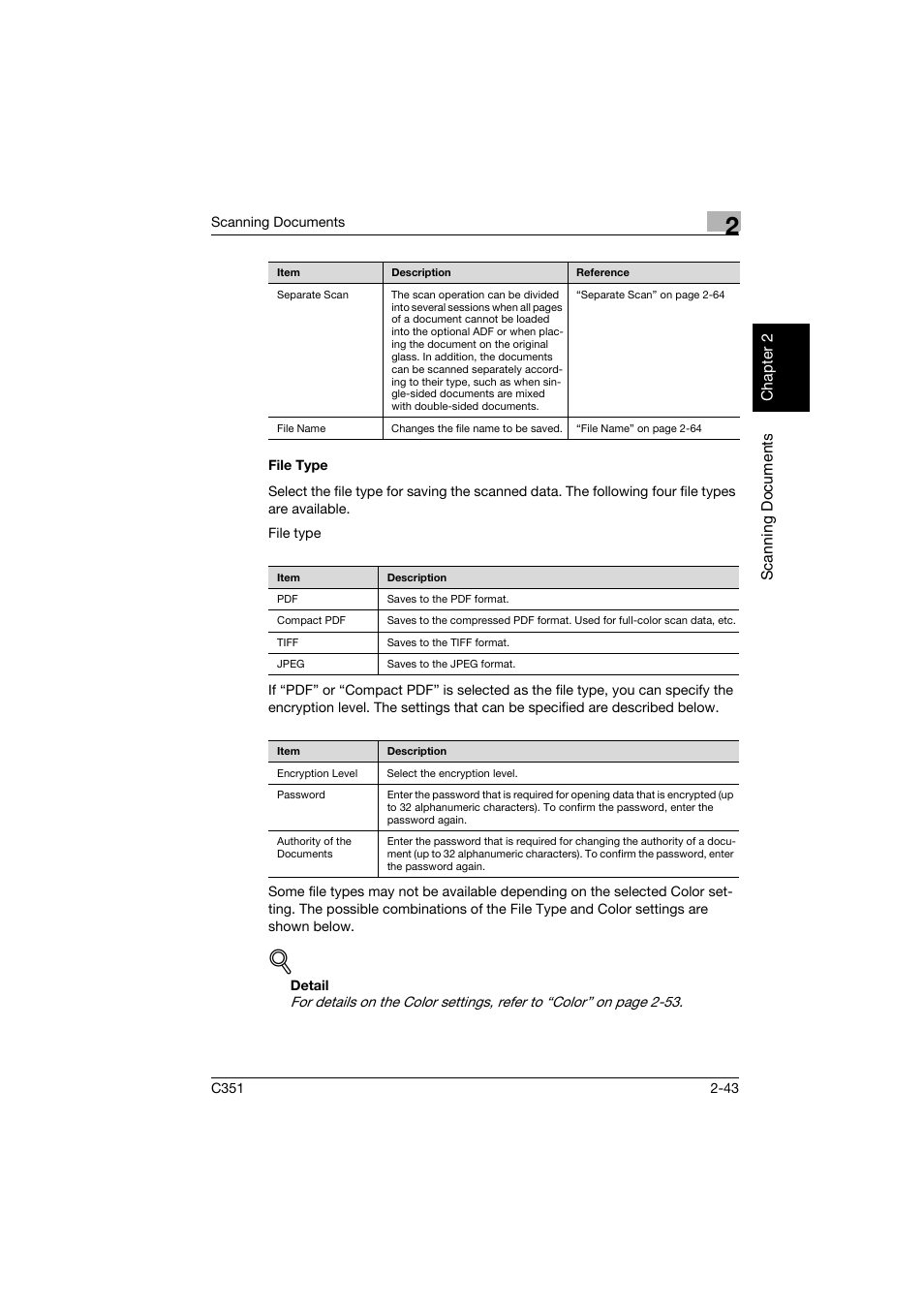 File type, File type -43 | Konica Minolta BIZHUB C351 User Manual | Page 76 / 396