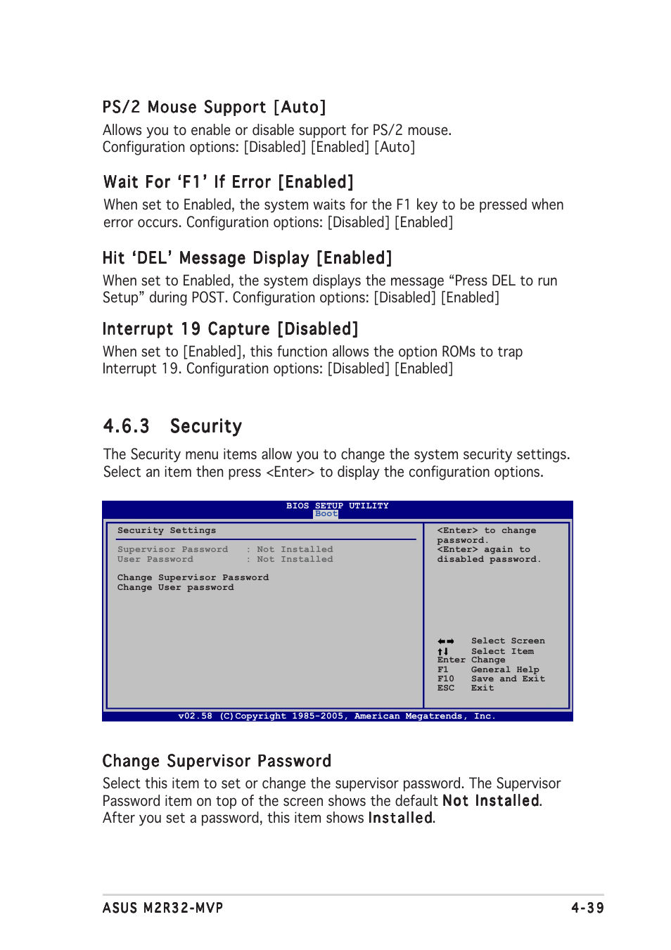 3 security security security security security | Asus Motherboard M2R32-MVP User Manual | Page 105 / 160