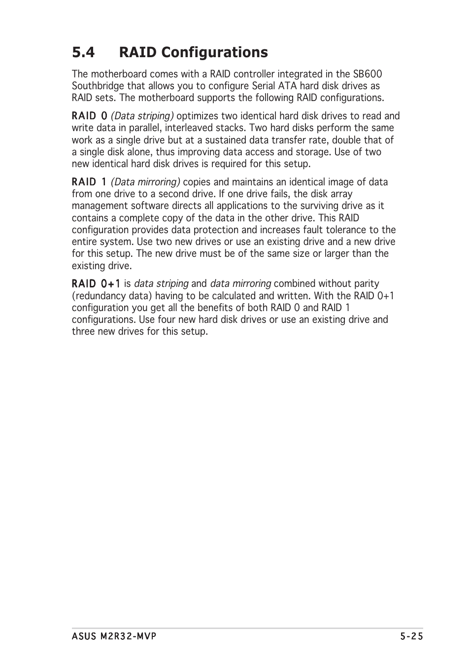 4 raid configurations | Asus Motherboard M2R32-MVP User Manual | Page 139 / 160