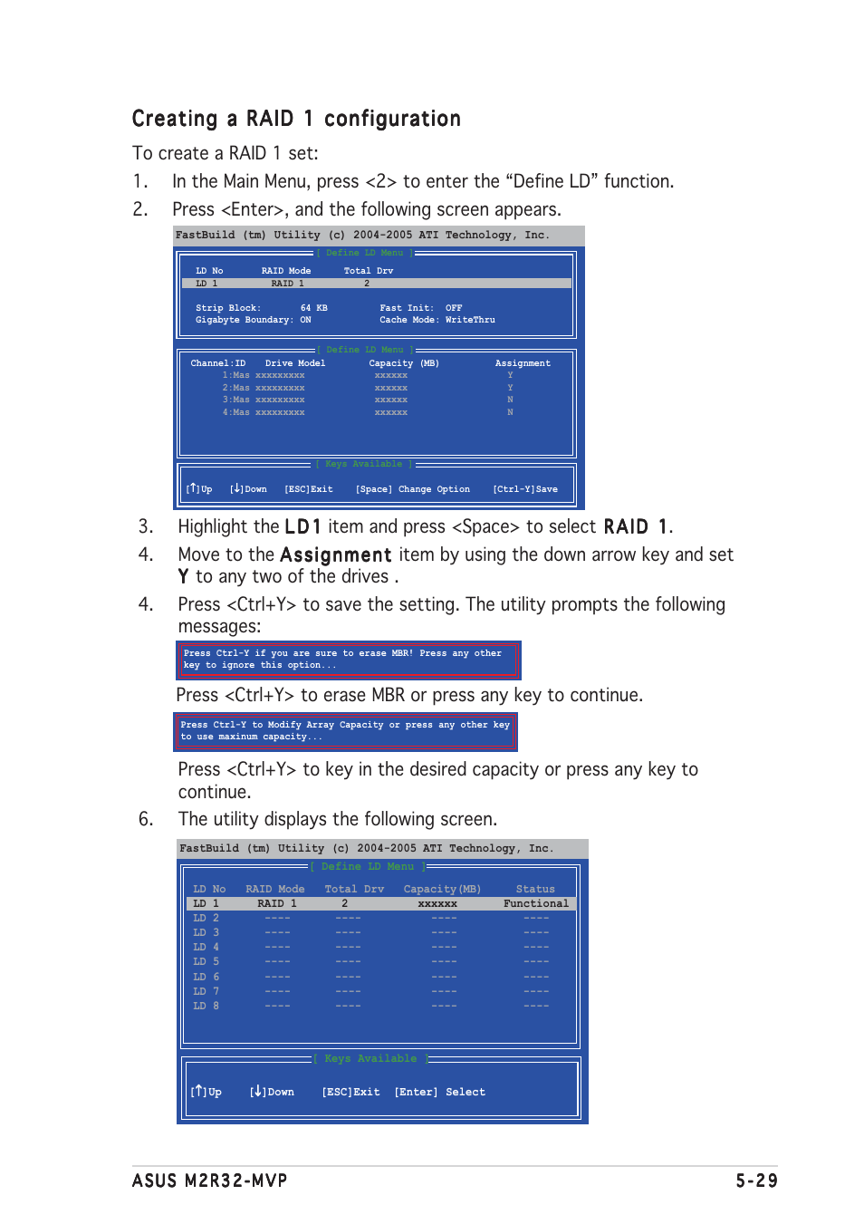Creating a raid 1 configuration | Asus Motherboard M2R32-MVP User Manual | Page 143 / 160