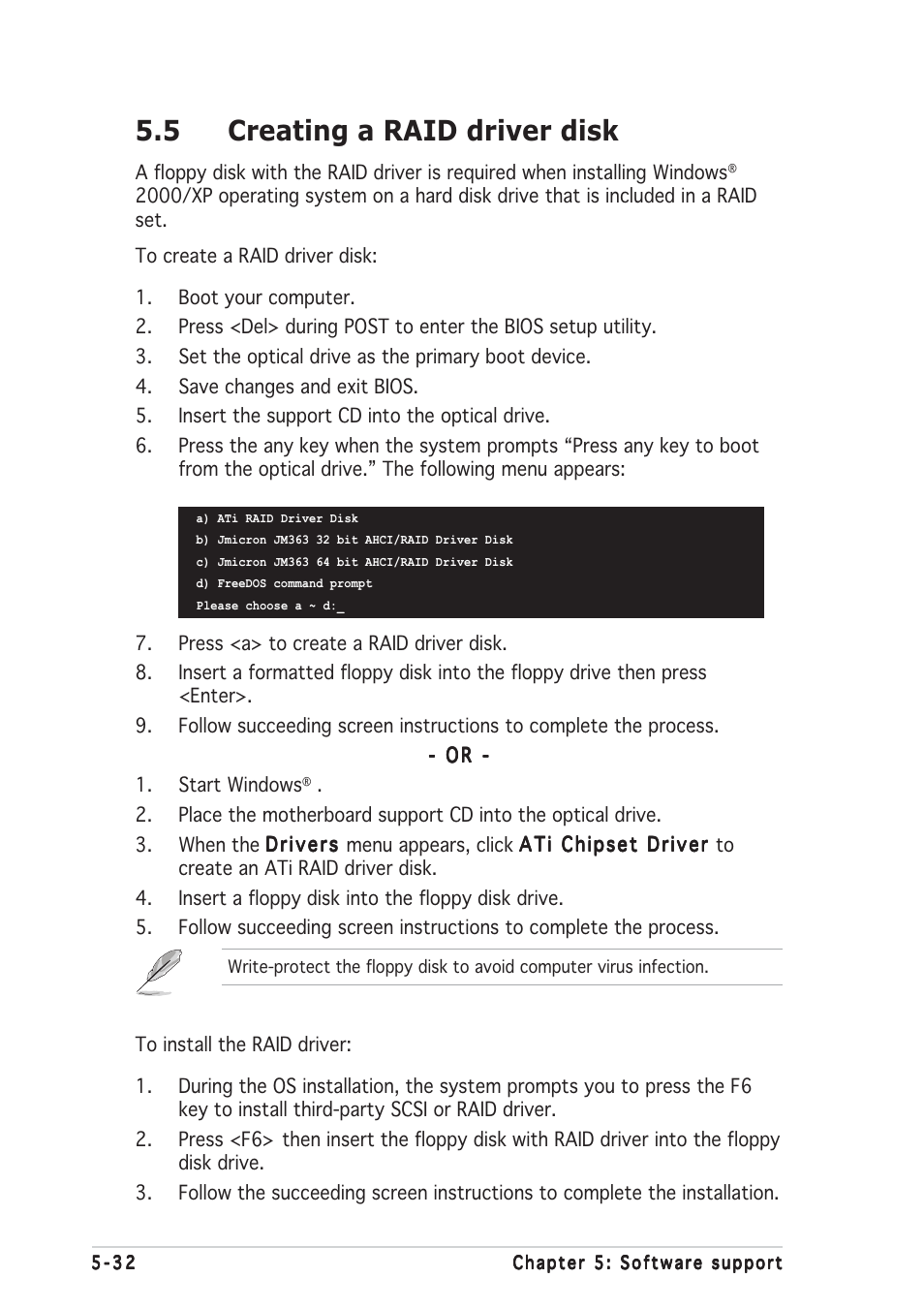 5 creating a raid driver disk | Asus Motherboard M2R32-MVP User Manual | Page 146 / 160