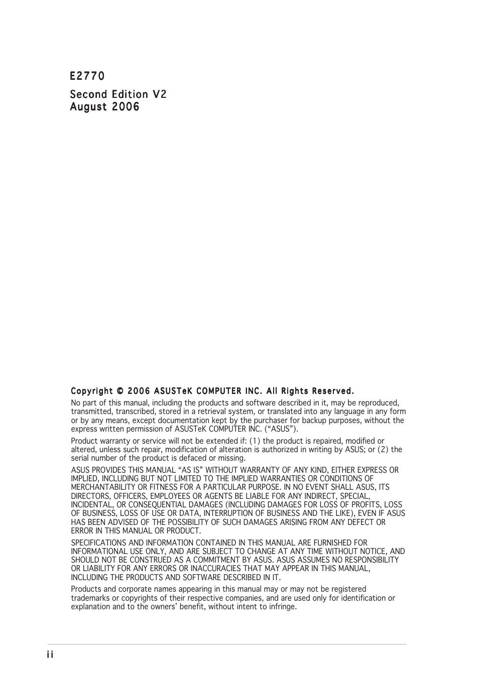 Asus Motherboard M2R32-MVP User Manual | Page 2 / 160