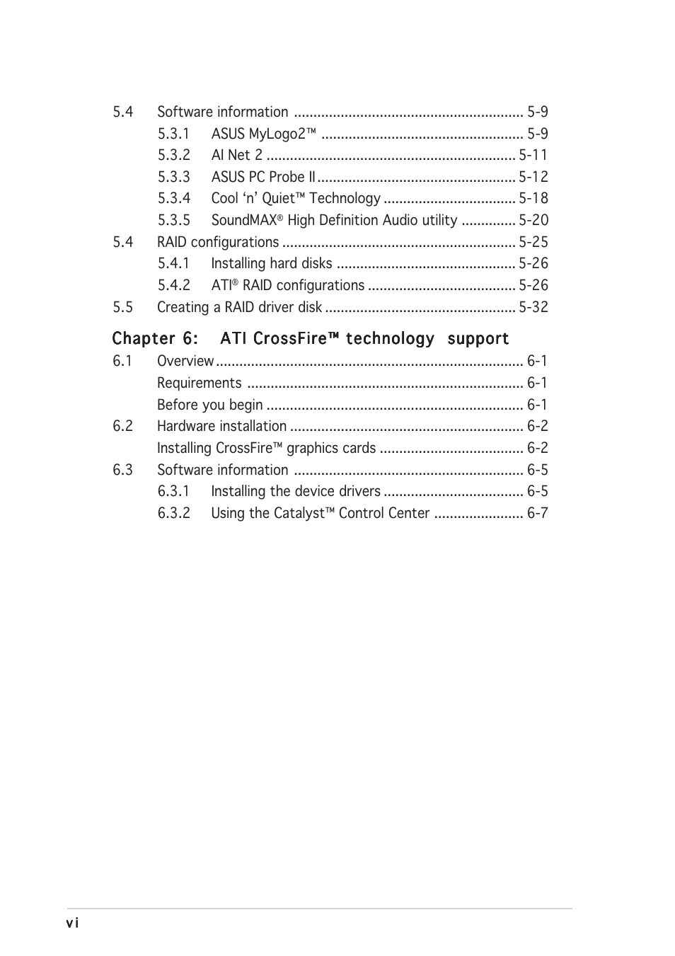 Asus Motherboard M2R32-MVP User Manual | Page 6 / 160