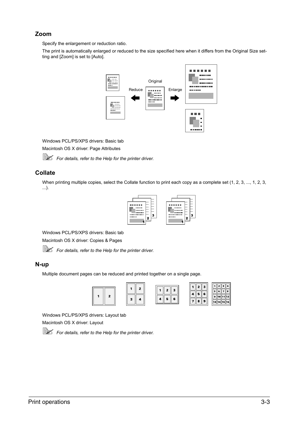 Zoom, Collate, N-up | Zoom -3 collate -3 n-up -3 | Konica Minolta bizhub C35 User Manual | Page 19 / 43