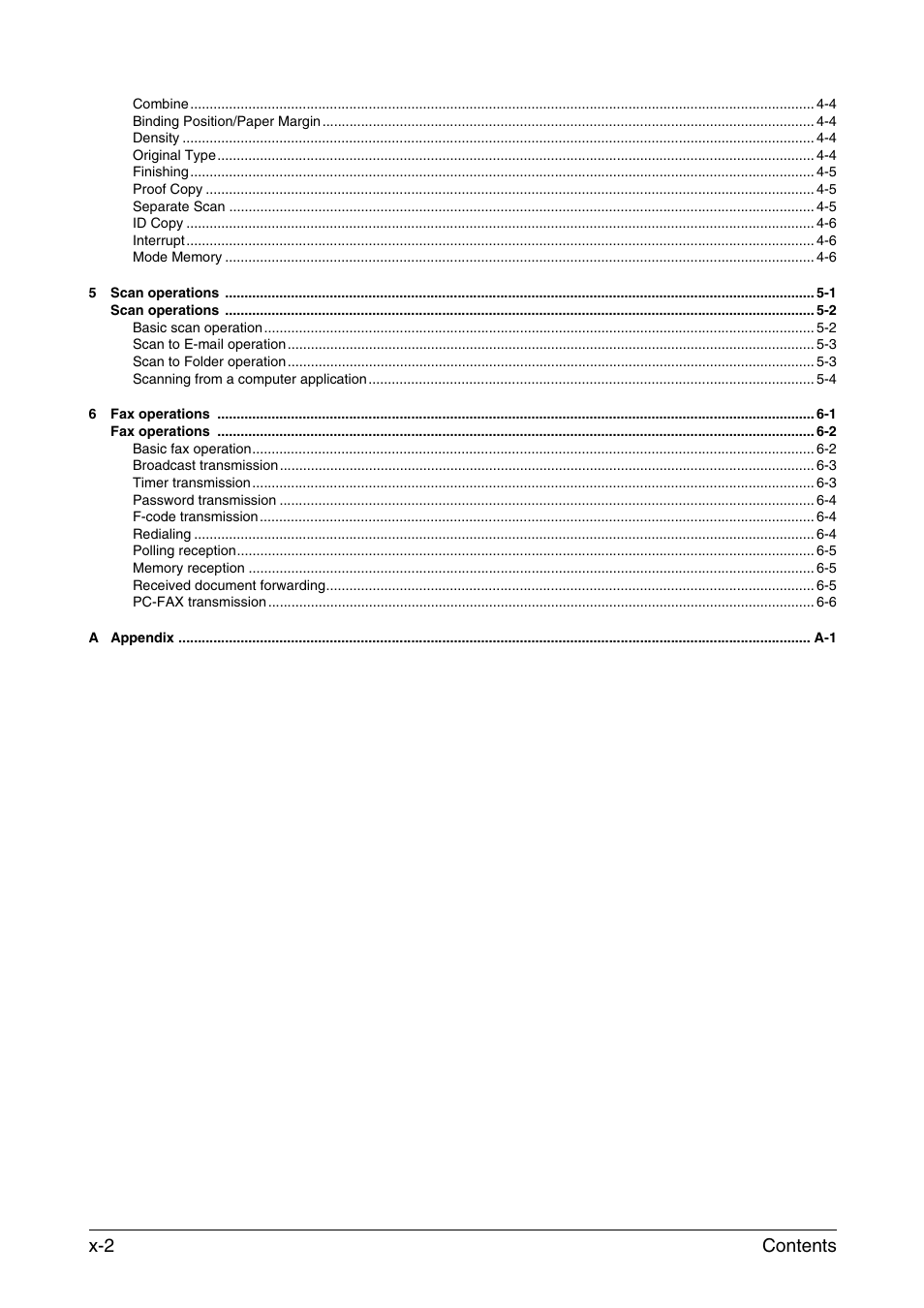 Contents x-2 | Konica Minolta bizhub C35 User Manual | Page 4 / 43