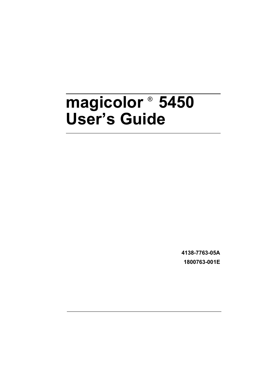 Konica Minolta Magicolor 5450 User Manual | 208 pages