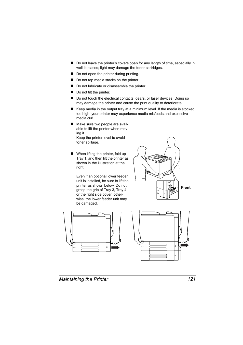 Maintaining the printer 121 | Konica Minolta Magicolor 5450 User Manual | Page 135 / 208