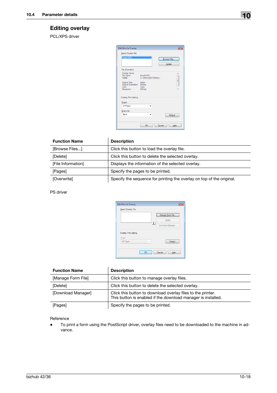 Editing overlay, Editing overlay -18 | Konica Minolta bizhub 36 User Manual | Page 105 / 198