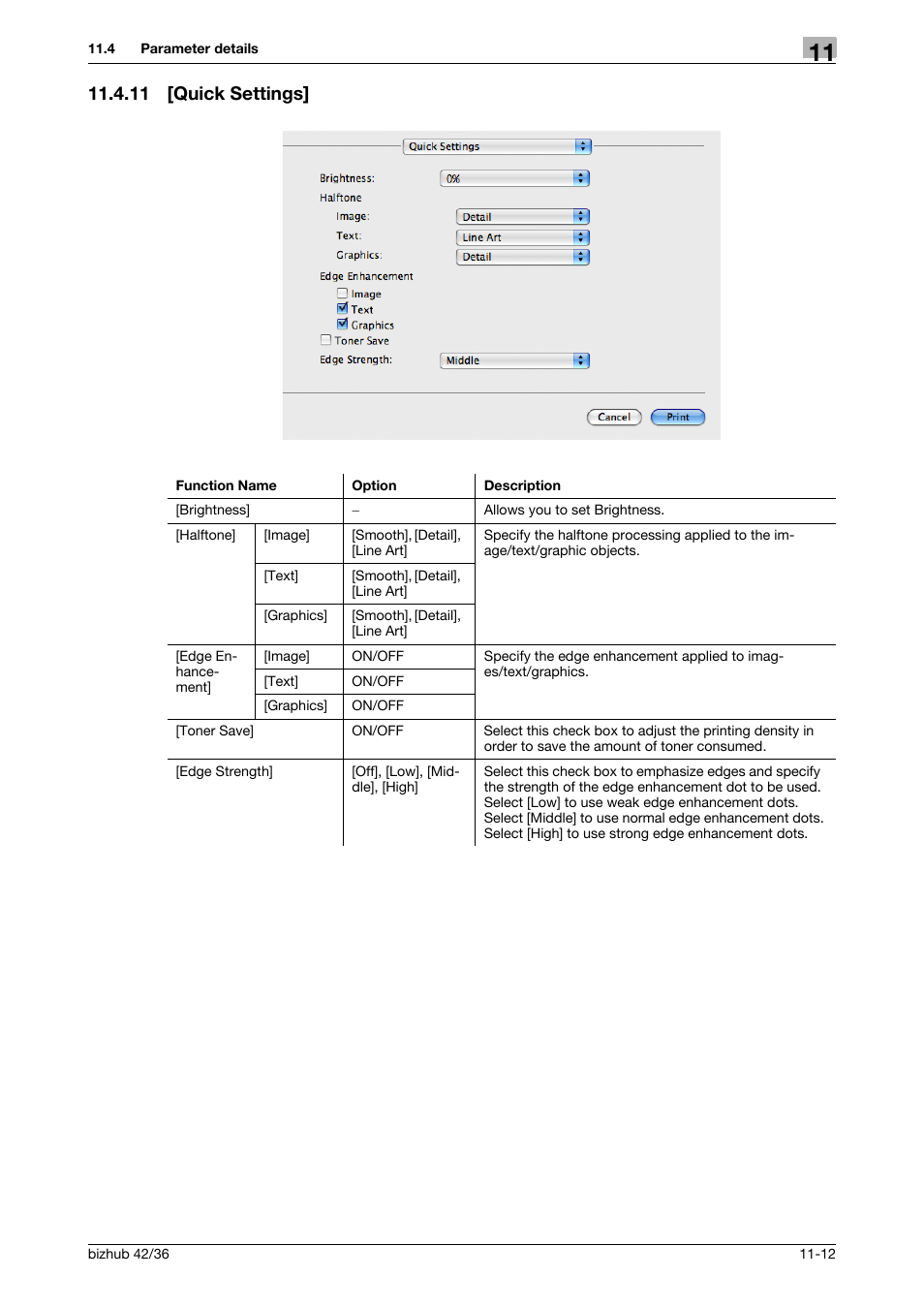 11 [quick settings, Quick settings] -12 | Konica Minolta bizhub 36 User Manual | Page 120 / 198