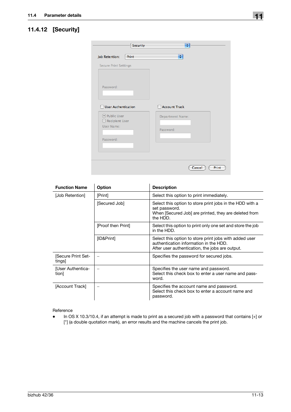 12 [security, Security] -13 | Konica Minolta bizhub 36 User Manual | Page 121 / 198