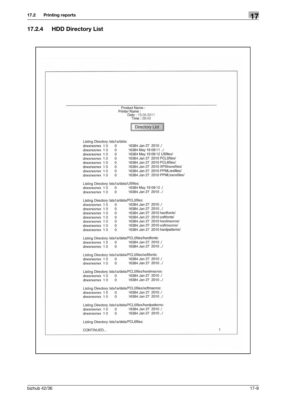 4 hdd directory list, Hdd directory list -9 | Konica Minolta bizhub 36 User Manual | Page 186 / 198