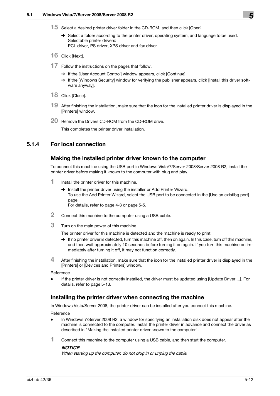 4 for local connection, P. 5-12 | Konica Minolta bizhub 36 User Manual | Page 44 / 198