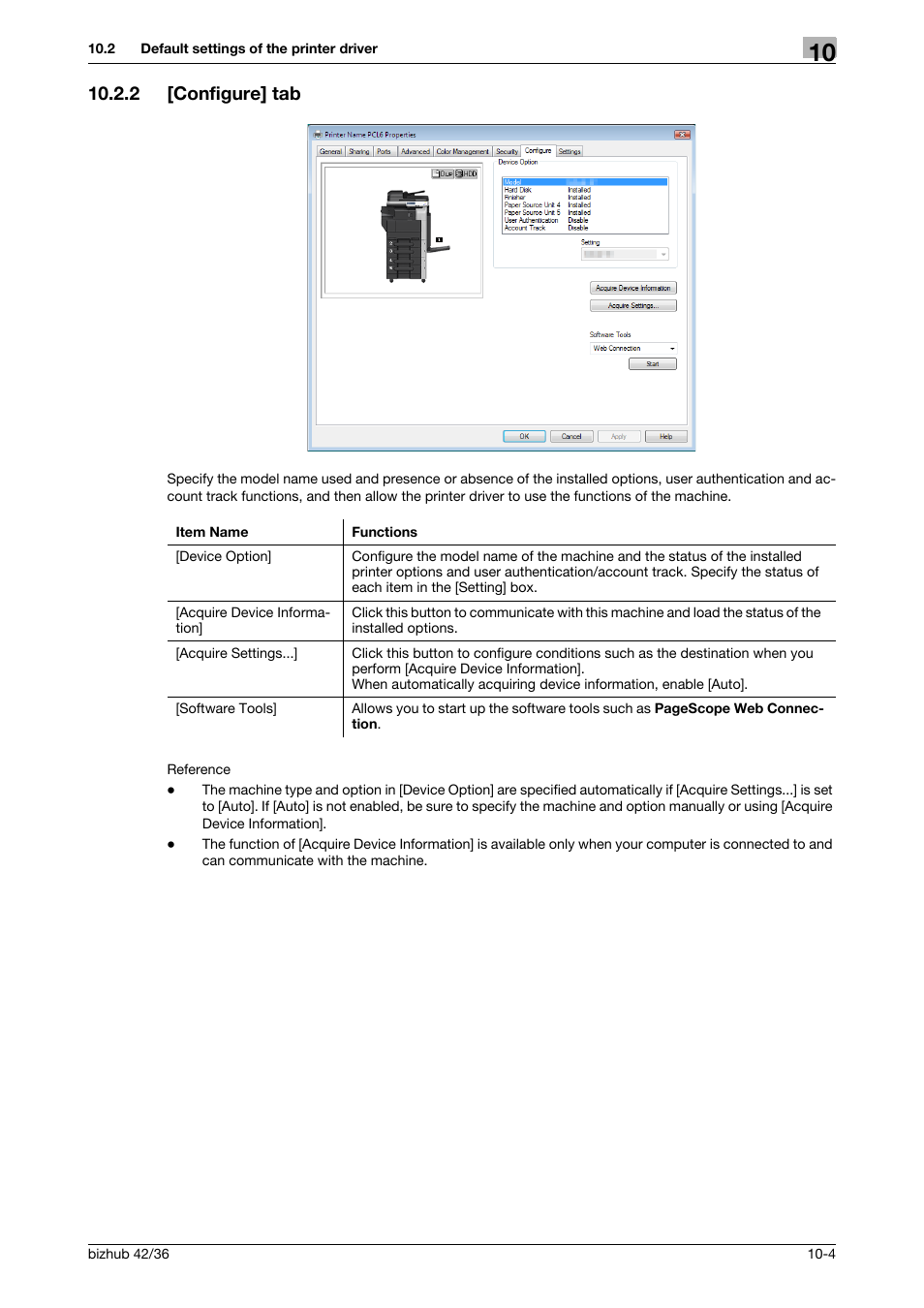 2 [configure] tab, Configure] tab -4 | Konica Minolta bizhub 36 User Manual | Page 91 / 198