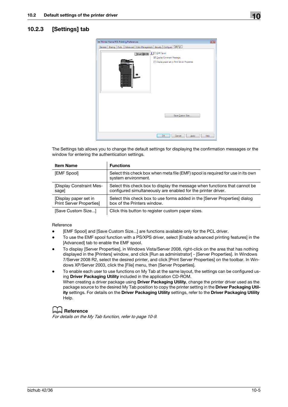 3 [settings] tab, Settings] tab -5 | Konica Minolta bizhub 36 User Manual | Page 92 / 198