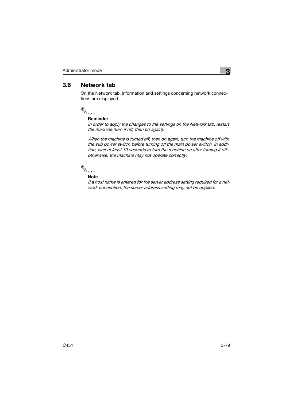 6 network tab, Network tab -79 | Konica Minolta bizhub C451 User Manual | Page 188 / 246