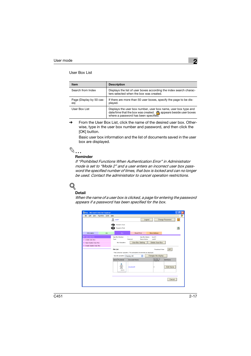 Konica Minolta bizhub C451 User Manual | Page 52 / 246