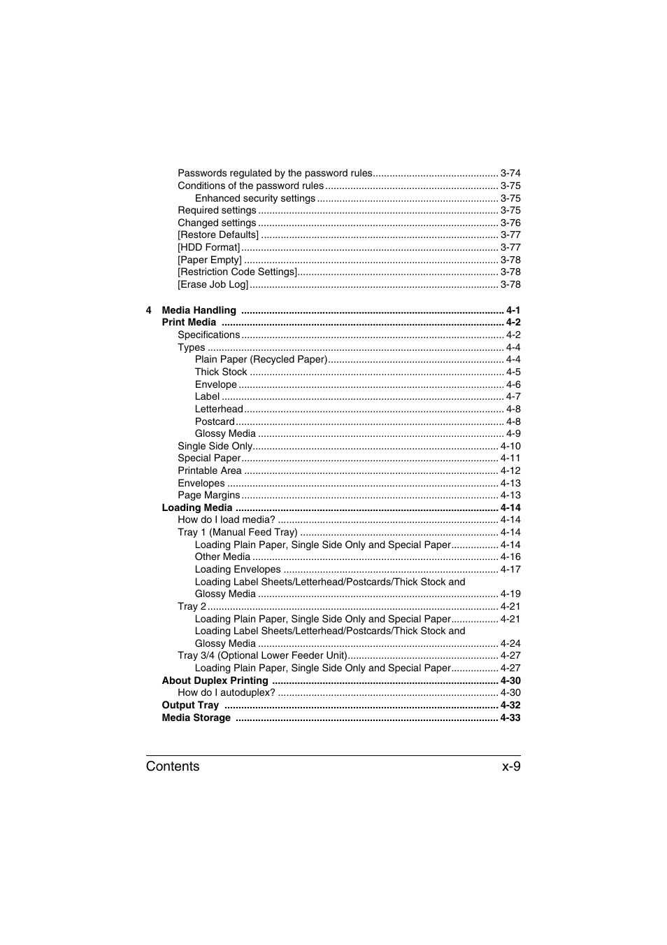 Contents x-9 | Konica Minolta bizhub C35 User Manual | Page 10 / 394