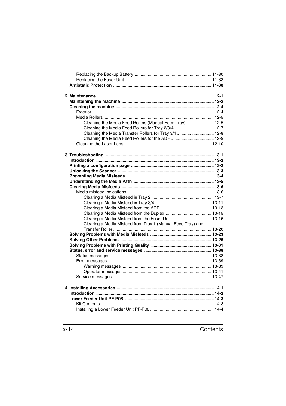 Contents x-14 | Konica Minolta bizhub C35 User Manual | Page 15 / 394