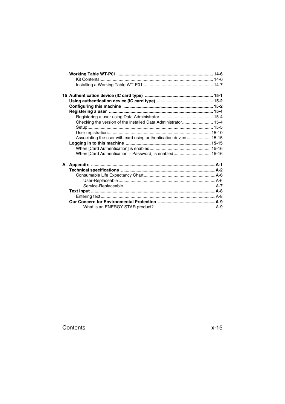 Contents x-15 | Konica Minolta bizhub C35 User Manual | Page 16 / 394