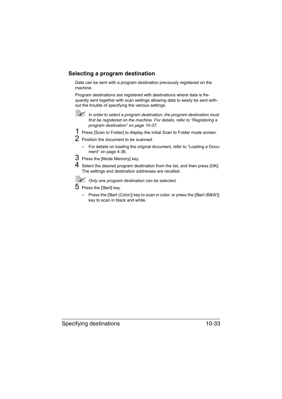 Selecting a program destination, Selecting a program destination -33 | Konica Minolta bizhub C35 User Manual | Page 248 / 394