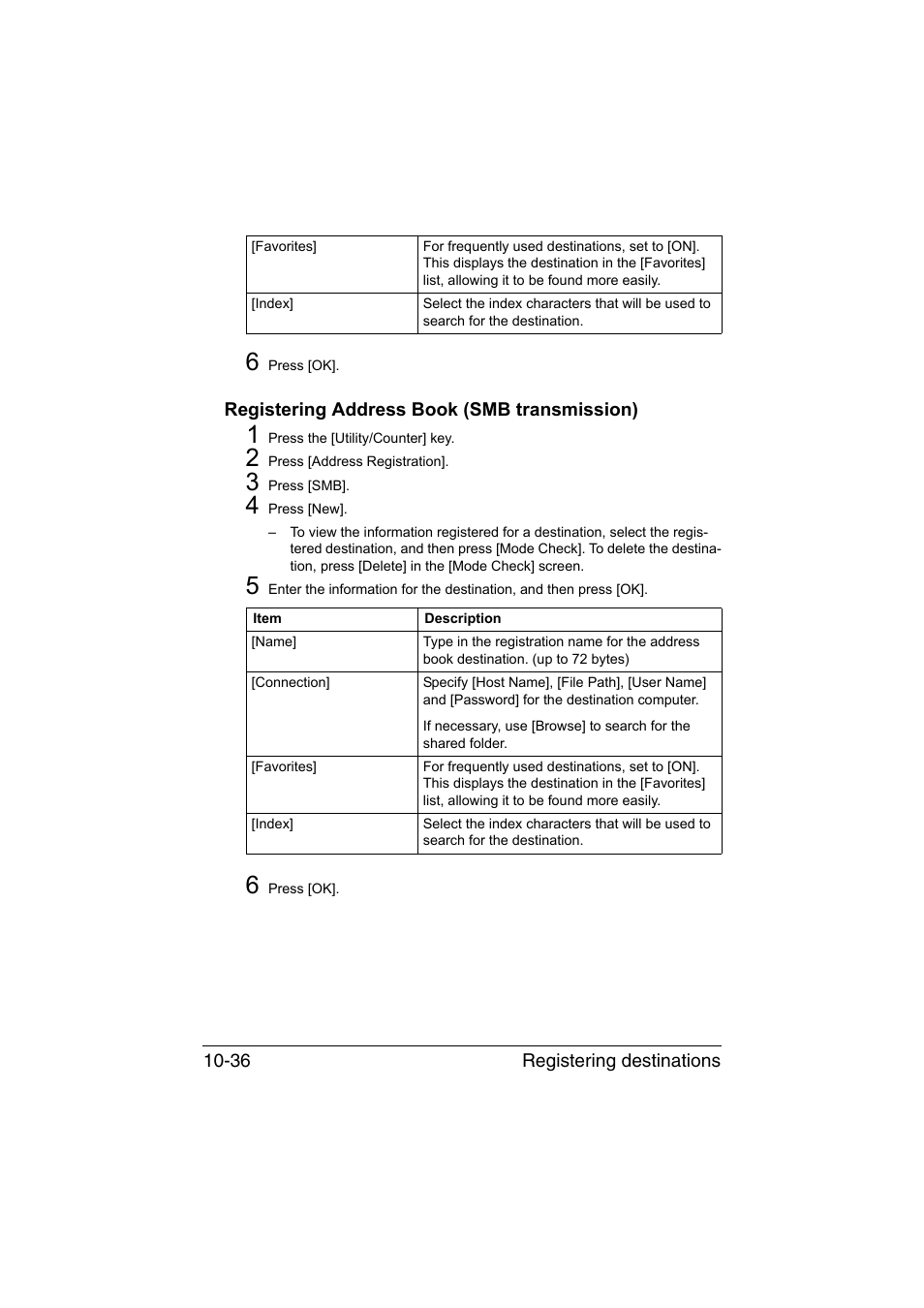 Registering address book (smb transmission), Registering address book (smb transmission) -36 | Konica Minolta bizhub C35 User Manual | Page 251 / 394