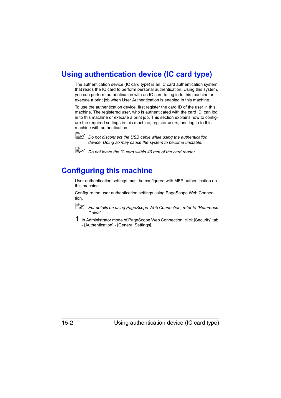 Using authentication device (ic card type), Configuring this machine | Konica Minolta bizhub C35 User Manual | Page 365 / 394