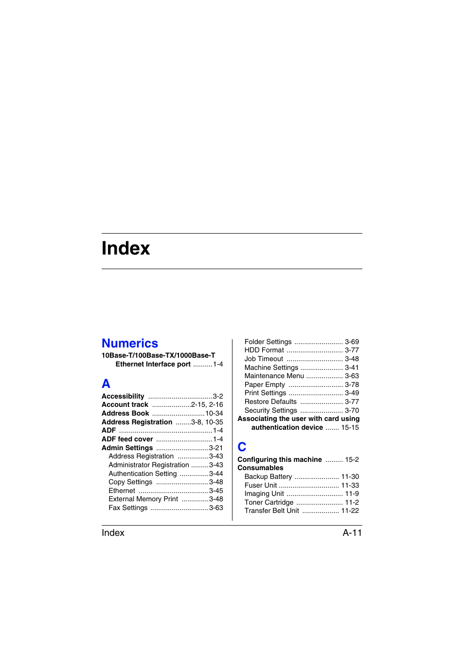 Index, Numerics | Konica Minolta bizhub C35 User Manual | Page 390 / 394